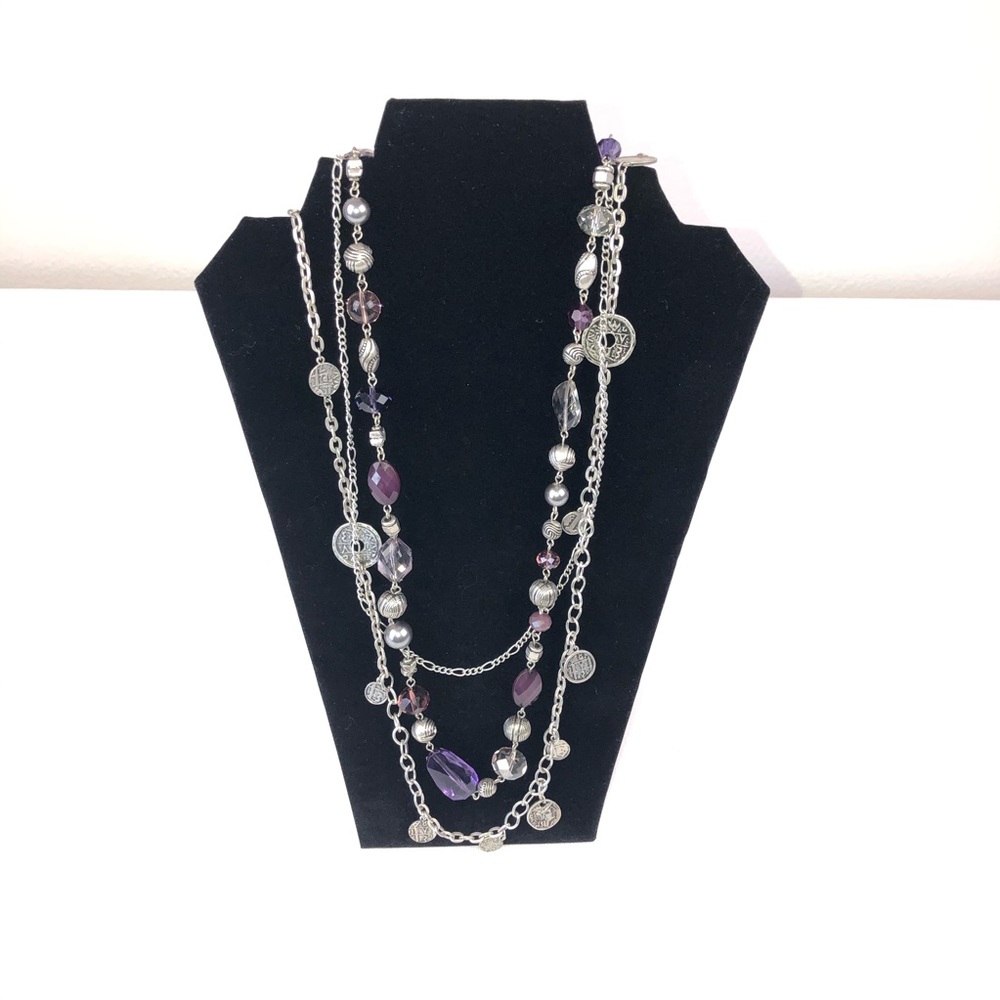 Premier Designs Passionista Necklace Silver Purple High Fashion Jewelry
